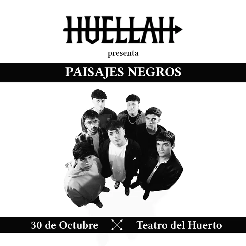 Flyer del show: Presentación de «Paisajes Negros», 30 de octubre, Teatro del Huerto